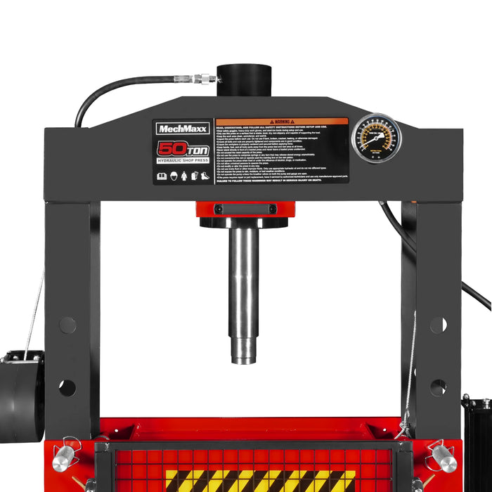 50 Ton H-Frame Air/Hydraulic Shop Press with Hand Winch & Press Pin Ki — view 12