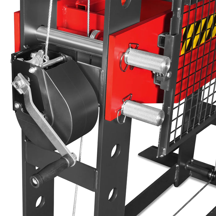 75 Ton H-Frame Air/Hydraulic Shop Press with Hand Winch,  Fully Welded — view 16