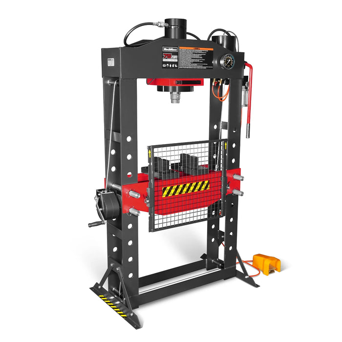 75 Ton H-Frame Air/Hydraulic Shop Press with Hand Winch,  Fully Welded — view 20