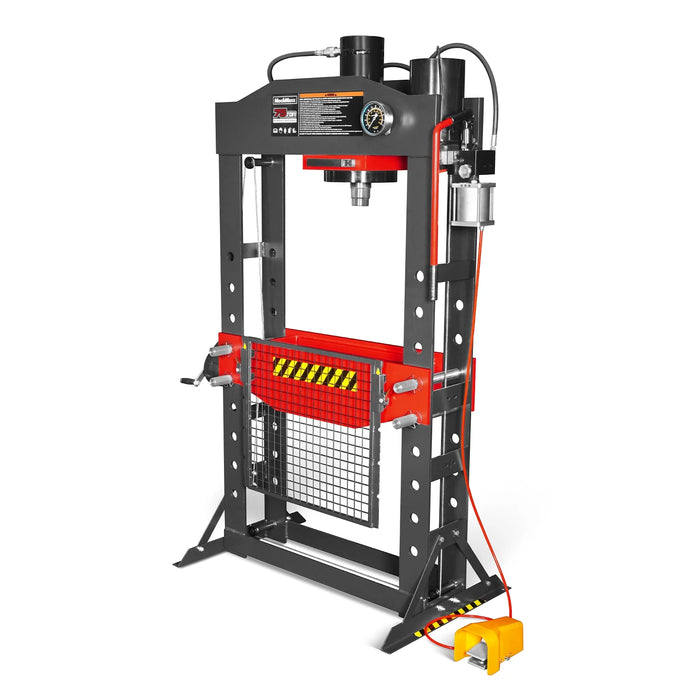 75 Ton H-Frame Air/Hydraulic Shop Press with Hand Winch,  Fully Welded — view 26