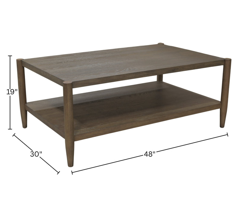 Alpine Furniture Cleo Sinclair Rectangular Coffee Table, Walnut
