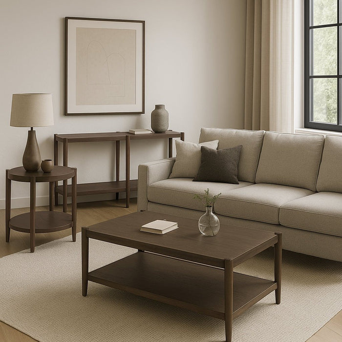 Alpine Furniture Cleo Sinclair Rectangular Coffee Table, Walnut