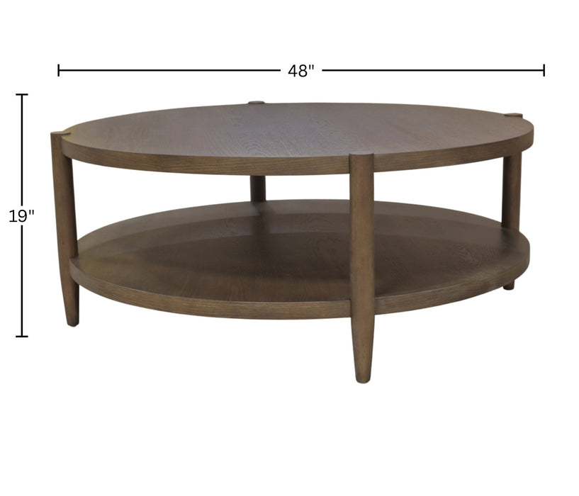 Alpine Furniture Cleo Sinclair Round Coffee Table, Walnut