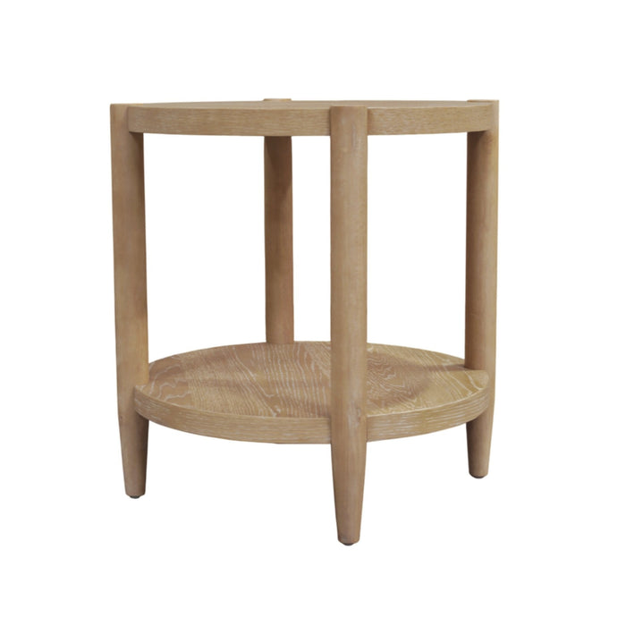 Alpine Furniture Cleo Sinclair Round End Table, Natural