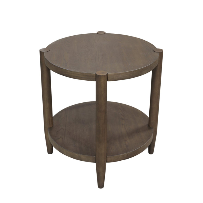 Alpine Furniture Cleo Sinclair Round End Table, Walnut