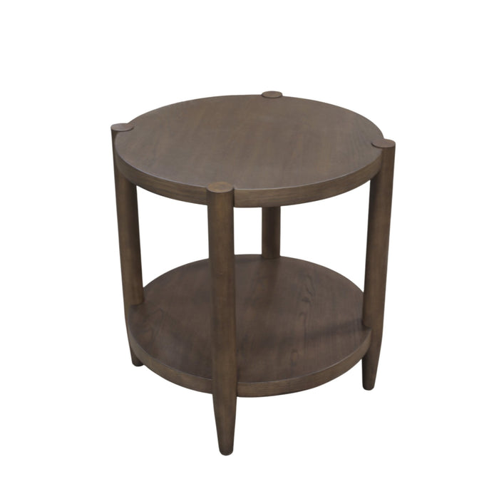 Alpine Furniture Cleo Sinclair Round End Table, Walnut