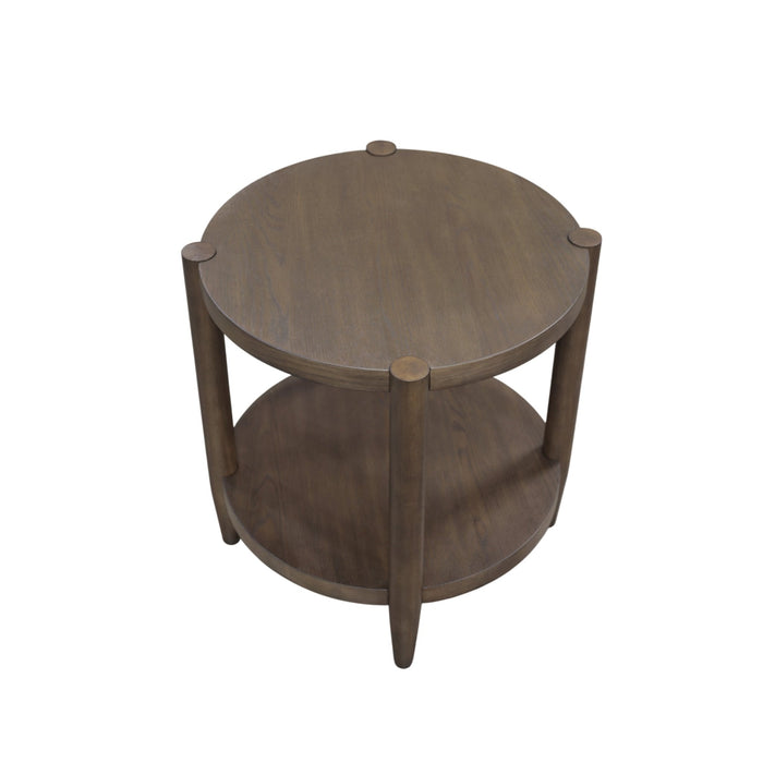 Alpine Furniture Cleo Sinclair Round End Table, Walnut