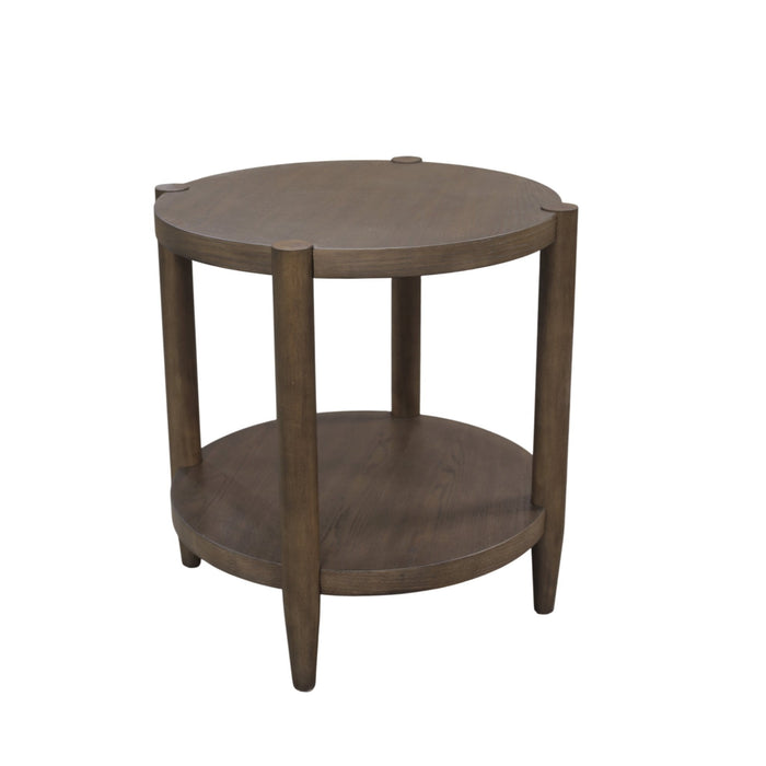 Alpine Furniture Cleo Sinclair Round End Table, Walnut