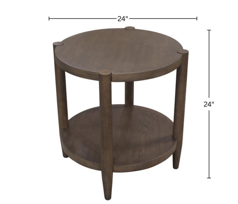 Alpine Furniture Cleo Sinclair Round End Table, Walnut