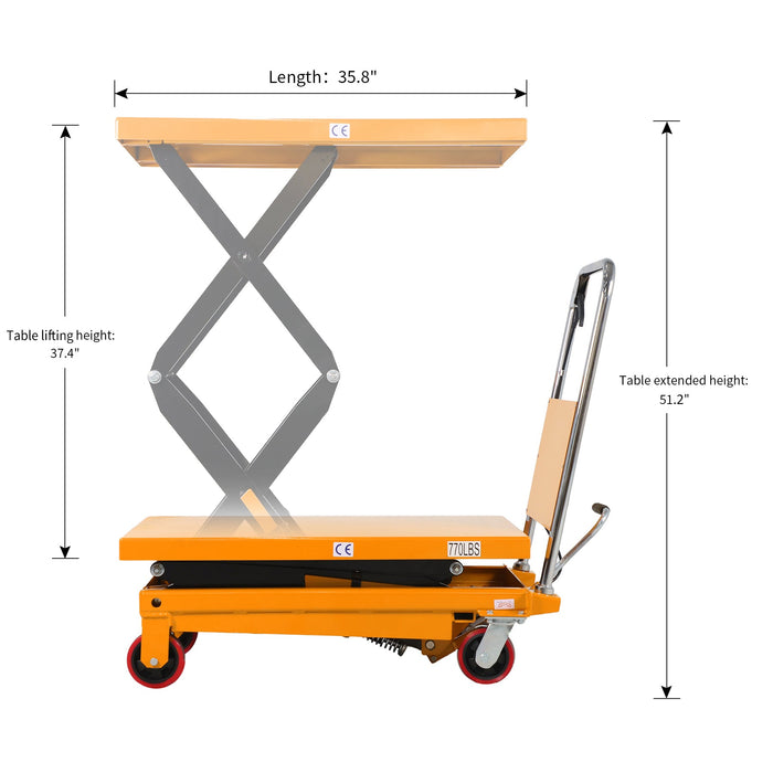 Xilin SPS350 hydraulic lift table battery and drive unit detail