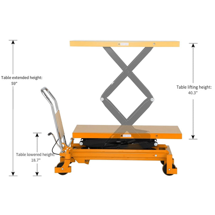 Xilin SPS800 hydraulic lift table battery and drive unit detail