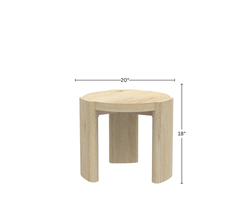 Alpine Furniture Sloane 20" Round End Table, Driftwood
