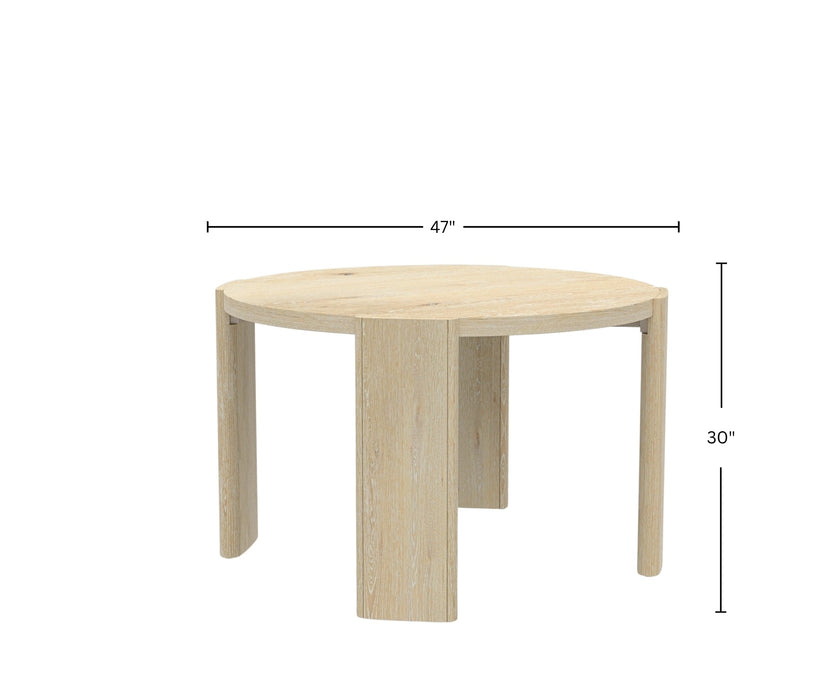 Alpine Furniture Sloane Round Dining Table, Driftwood