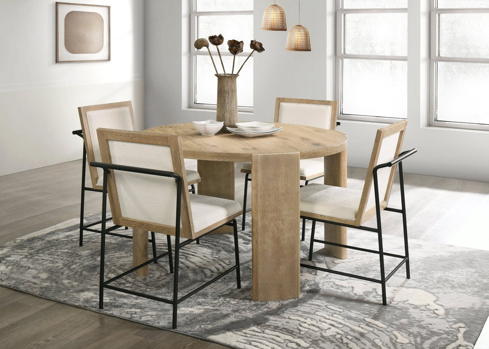 Alpine Furniture Sloane Round Dining Table, Driftwood