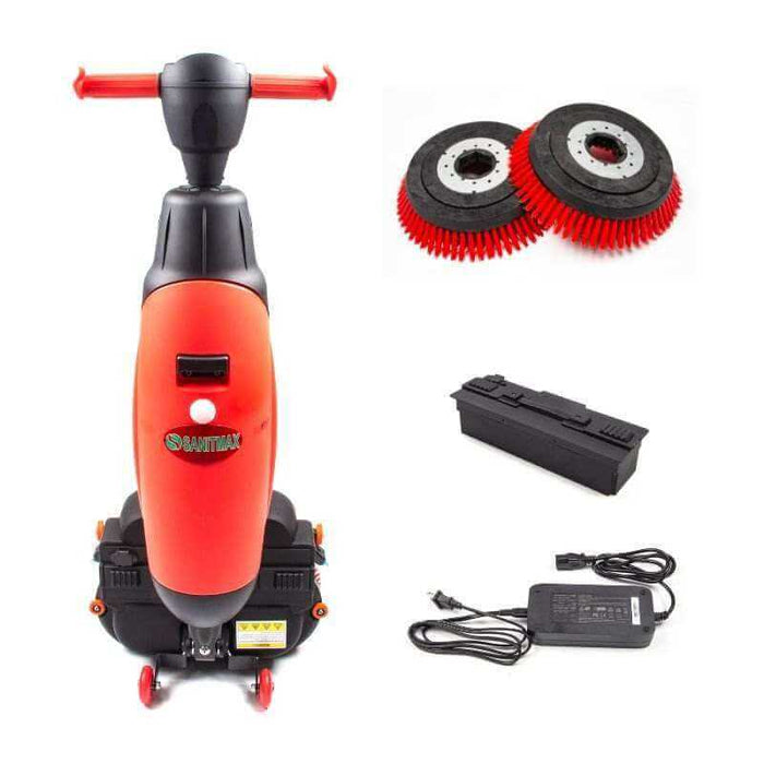 SUNMAX SM430 17" Walk-behind Automatic Floor Scrubber Machine, 360 Degree Rotating Head, 10000 sqft/h, Cordless...