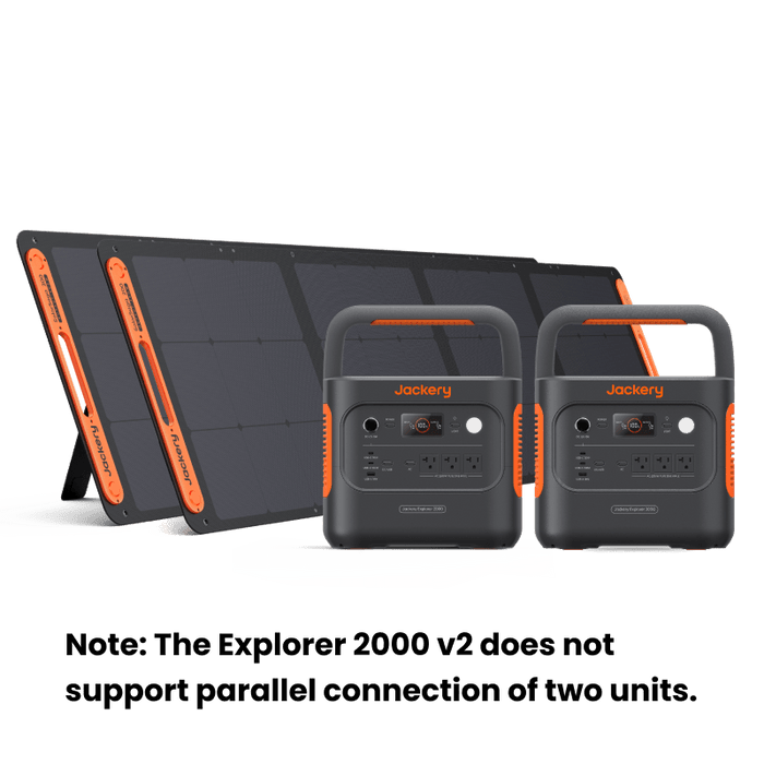 Jackery Solar Generator 2000 v2 with SolarSaga 500X – Explorer 2000 v2 portable power station