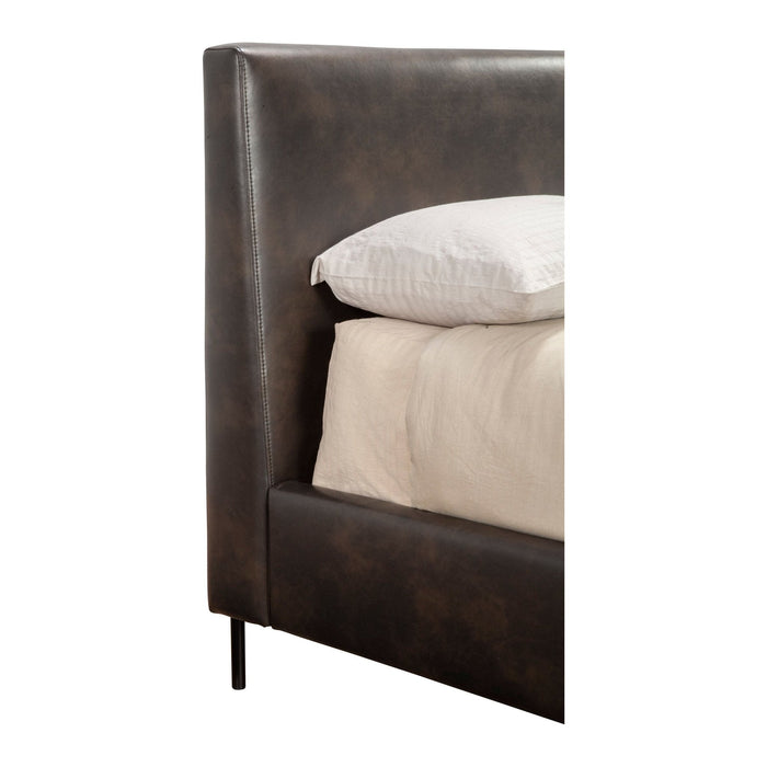 Alpine Furniture Sophia Faux Leather Platform Bed, Gray