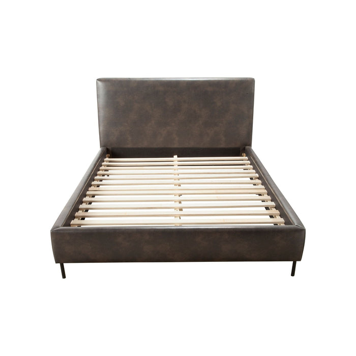 Alpine Furniture Sophia Faux Leather Platform Bed, Gray