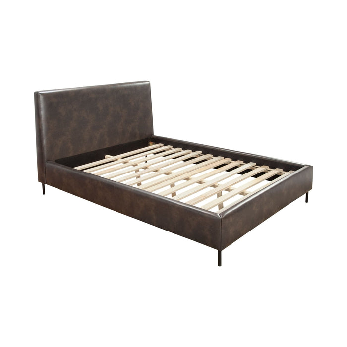 Alpine Furniture Sophia Faux Leather Platform Bed, Gray