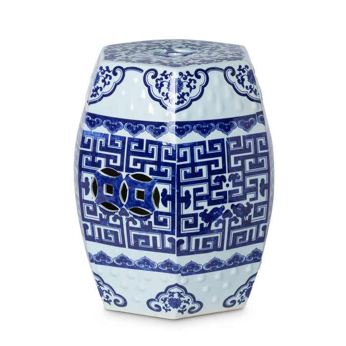 Chinoiserie Garden Stool - Elegant Blue and White Porcelain Accent, Perfect for Style and Sophistication