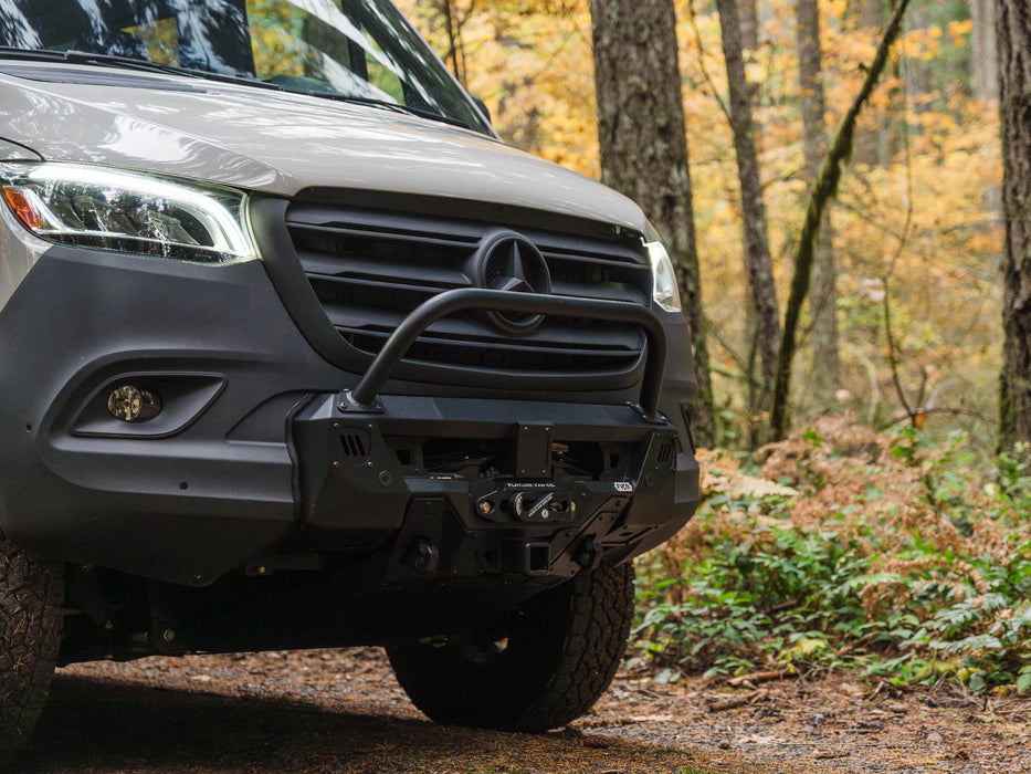 Flatline Van Co. 2019-2026 Mercedes-Benz Sprinter Van Core Front Bumper Bull Bar – on the trail, image 2 of 5