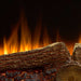 Dimplex Vital Spark 26 Inch Built-In Electric Fireplace Firebox - log and flame close-up