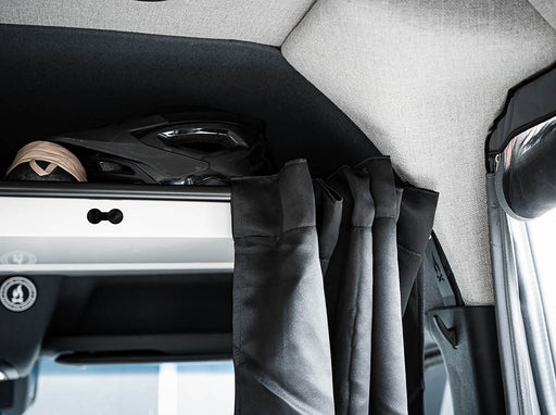 Flatline Van Co. 2019-2026 Mercedes-Benz Sprinter Van Headliner Shelf Curtain Rod – installed on vehicle, image 2 of 9