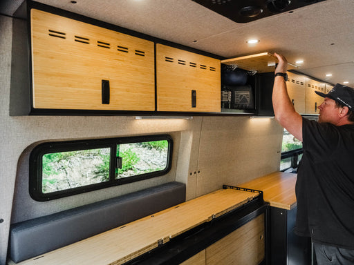 Flatline Van Co. 2007-2026 Mercedes-Benz 40" Shallow Upper Cabinet Black - Bamboo Door – image 2 of 11