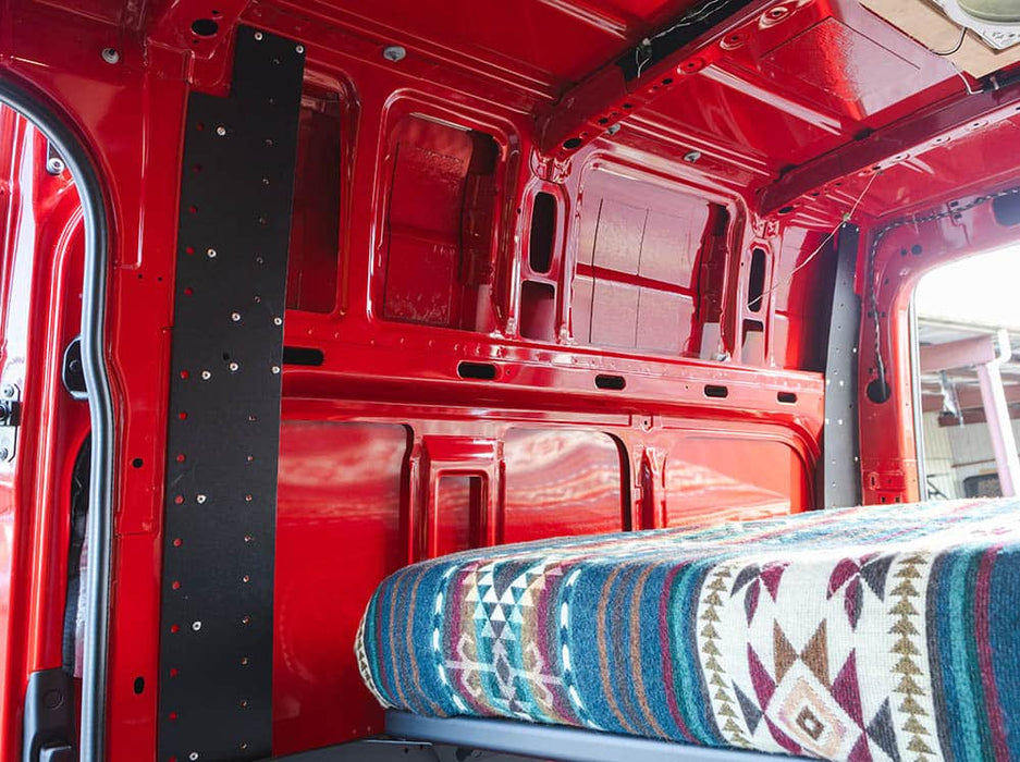 Flatline Van Co. 2019-2026 Mercedes-Benz Sprinter Van Bed Brackets – installed on vehicle, image 9 of 10