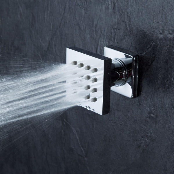 Cascada 2” Square Body Spray Shower Jet with built-in 16-Nozzles