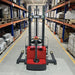3300lbs Electric Straddle Stacker,  98" Lift,  Adjustable Legs & Forks — detail view