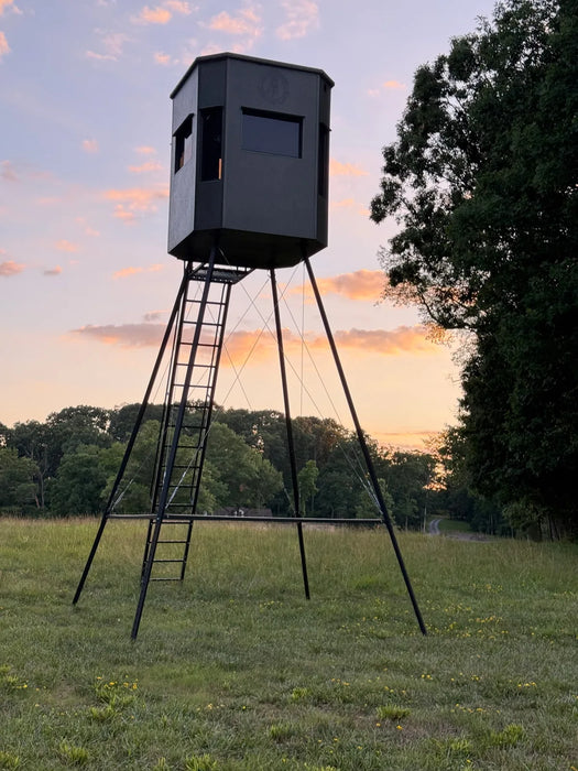 Boonetown adjustable metal base stand for hunting blind view