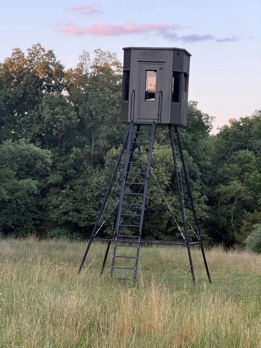 Boonetown adjustable metal base stand for hunting blind view