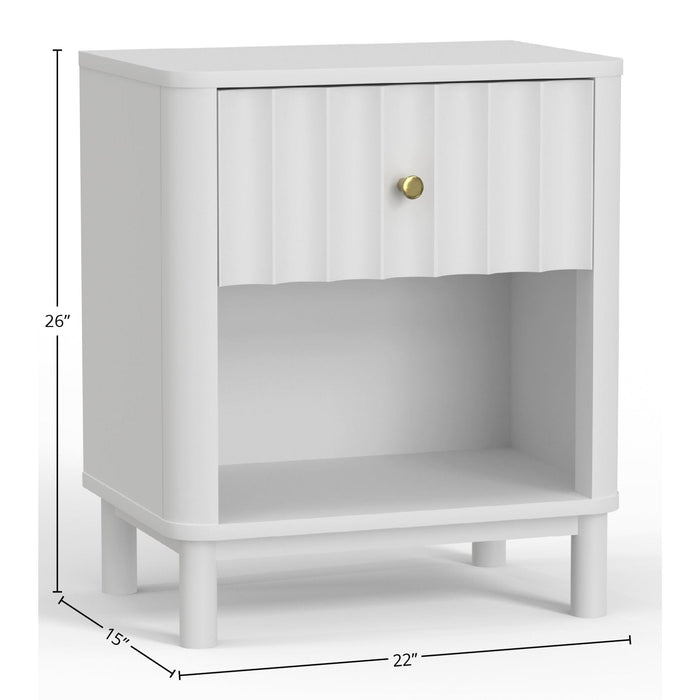 Alpine Furniture Stapleton One Drawer Nightstand, White