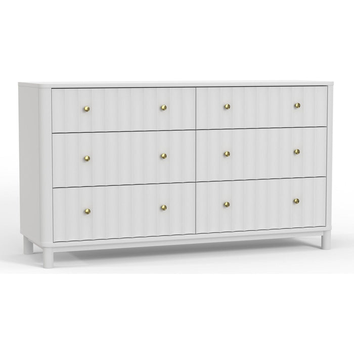 Alpine Furniture Stapleton Six Drawer Dresser, White