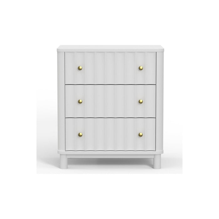 Alpine Furniture Stapleton Three Drawer Small Chest, White