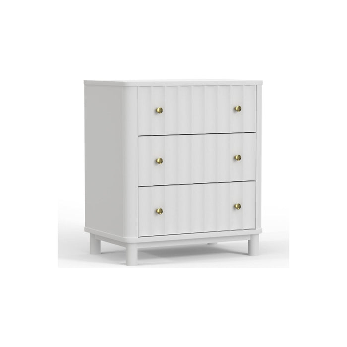 Alpine Furniture Stapleton Three Drawer Small Chest, White