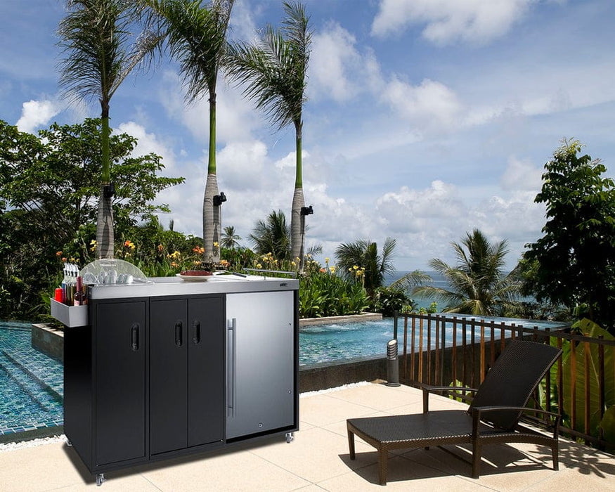 Summit 58" Wide Portable Outdoor Kitchenette / Factory-Installed Lock, Sink and Faucet, Slide-Out Waste Bins, Removable Cutlery Bin, Removable Cutting Board Surface, Right Hinge / CARTOS54LG