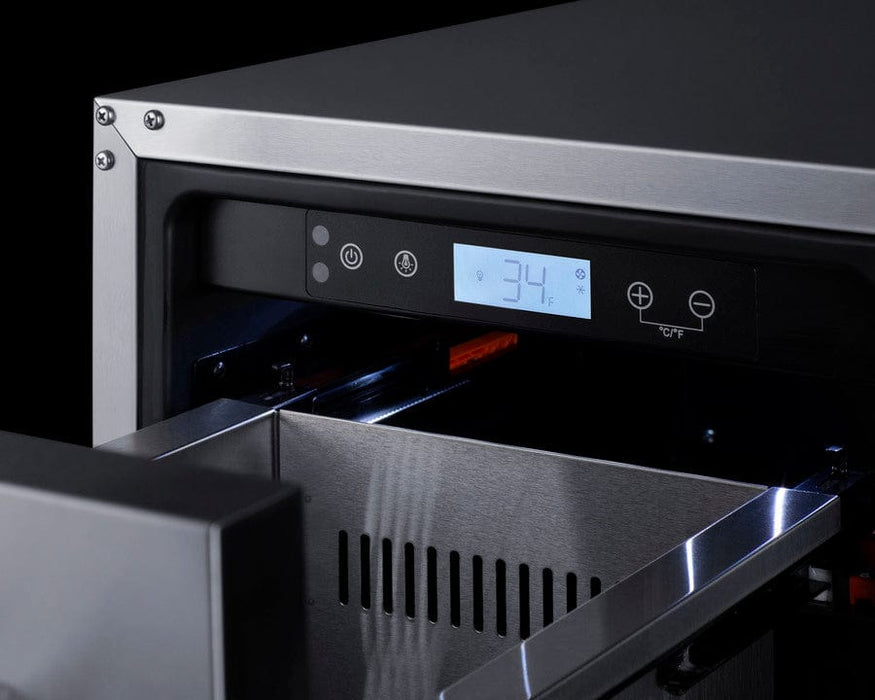 Summit 15" Wide 2-Drawer All-Refrigerator / 2.76 cu.ft. Capacity, ADA Compliant, Panel-Ready Drawer Fronts, Stainless Steel Construction, Adjustable Height, Professional Handles / ADRD15PNR