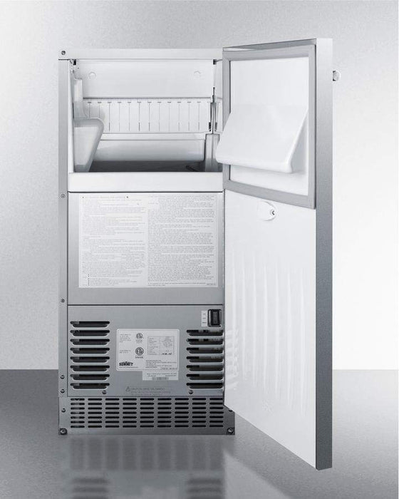 Summit 15" Wide 62 Lb. Built-In Undercounter Commercially Listed Indoor/Outdoor Clear... Beverage Cooler - Detail View