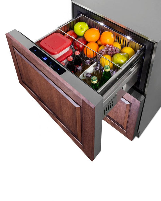 Summit 24" Wide 2-Drawer All-Refrigerator / 3.7 cu.ft. Capacity, ADA Compliant, Panel-Ready Drawer Fronts, Stainless Steel Drawers, Professional Handles, Frost-Free, Digital Thermostat / ADRD241CSS