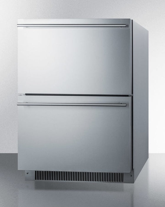 Summit 24" Wide 2-Drawer All-Refrigerator / 4.8 cu.ft. Capacity, ADA Compliant, Panel-Ready Drawer Fronts, Stainless Steel Construction, Professional Handles, Adjustable Height / ADRD24PNR
