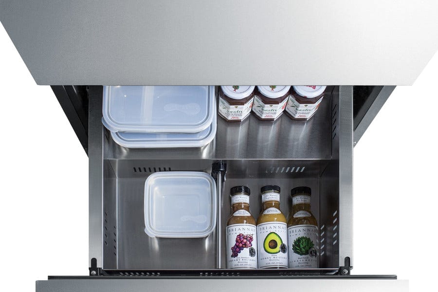Summit 24" Wide 2-Drawer All-Refrigerator / 4.8 cu.ft. Capacity, ADA Compliant, Panel-Ready Drawer Fronts, Stainless Steel Construction, Professional Handles, Adjustable Height / ADRD24PNR