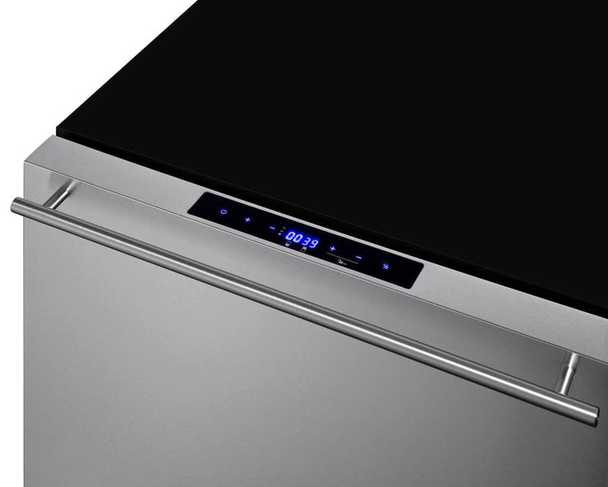 Summit 24" Wide 2-Drawer Refrigerator-Freezer / 3.32 cu.ft. Capacity, ADA Compliant, Stainless Steel Drawers, Panel-Ready Drawer Fronts, Professional Handles, Frost-Free Operation / ADRF244