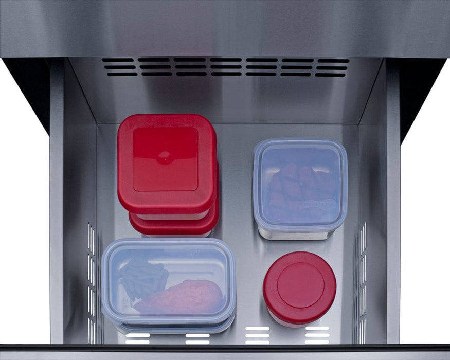 Summit 24" Wide Built-In 3-Drawer Outdoor All-Refrigerator with Stainless Steel Fronts and Black Cabinet / SP6DS3DOS