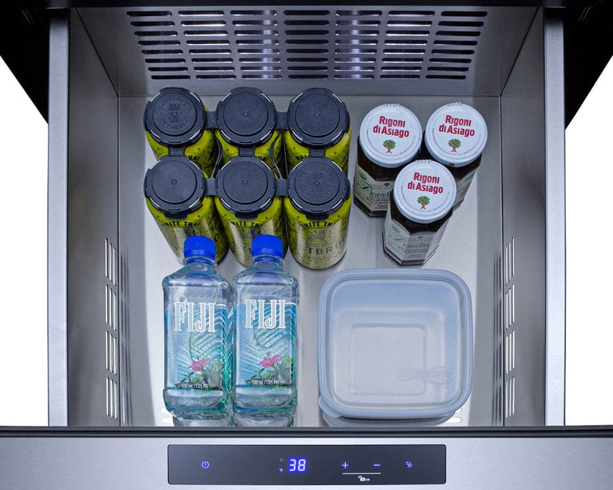 Summit 24" Wide Built-In 3-Drawer Outdoor All-Refrigerator with Stainless Steel Fronts and Black Cabinet / SP6DS3DOS