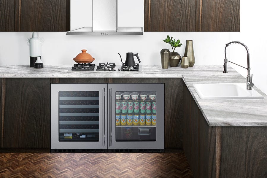 Summit 24" Wide Built-In Wine Cellar / 3.25 cu.ft. Capacity, ADA Compliant Design, Adjustable Height, Stainless Steel Interior, Double Pane Tempered Glass Door, Seamless Stainless Steel Door Trim, Factory Installed Lock / ASDW2412