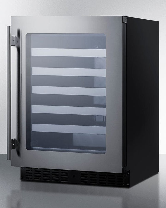 Summit 24" Wide Built-In Wine Cellar / 3.25 cu.ft. Capacity, ADA Compliant Design, Adjustable Height, Stainless Steel Interior, Double Pane Tempered Glass Door, Seamless Stainless Steel Door Trim, Factory Installed Lock / ASDW2412