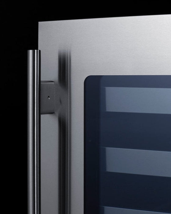 Summit 24" Wide Built-In Wine Cellar / 3.25 cu.ft. Capacity, ADA Compliant Design, Adjustable Height, Stainless Steel Interior, Double Pane Tempered Glass Door, Seamless Stainless Steel Door Trim, Factory Installed Lock / ASDW2412