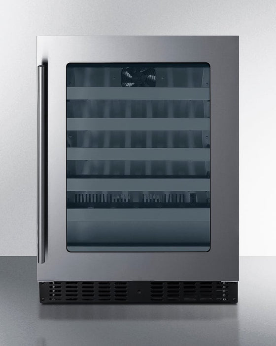 Summit 24" Wide Built-In Wine Cellar / 3.25 cu.ft. Capacity, ADA Compliant Design, Adjustable Height, Stainless Steel Interior, Double Pane Tempered Glass Door, Seamless Stainless Steel Door Trim, Factory Installed Lock / ASDW2412